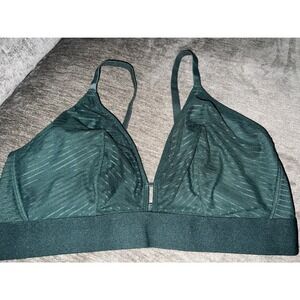 All.You. LIVELY Bralette Size 3 Green Mesh Striped‎ Wireless Modern 38D
